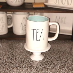 Rae Dunn “TEA” mug with blue inside